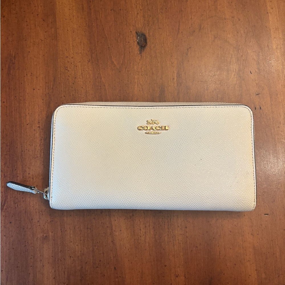 Coach Ivory Zip-Around Wallet